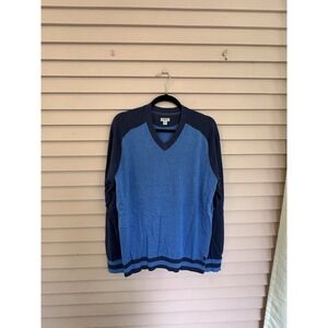 Ashworth Men's Blue V‎ Neck Pima Cotton Sweater Medium